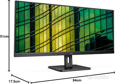 AOC U34E2M 34 Inch WQHD Monitor 100Hz 4ms Adaptive