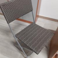 sedie pieghevoli acciaio e simil ratthan 