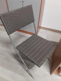 sedie pieghevoli acciaio e simil ratthan 