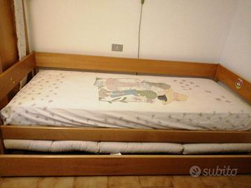 Letto singolo con materasso e cassetto contenitore