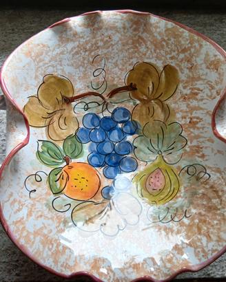 Centrotavola ceramica dipinto a mano motivo frutta