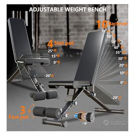 Panca per pesi regolabile, pieghevole, per palestr