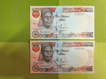 banconote Nigeria  1999 numeri consecutivi UNC