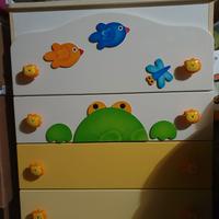 Cassettiera fasciatorio bagnetto in legno