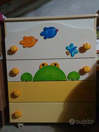 Cassettiera fasciatorio bagnetto in legno