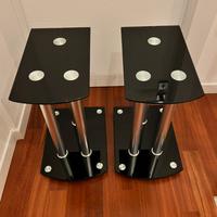 Supporti casse acustiche vetro e acciaio