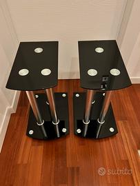 Supporti casse acustiche vetro e acciaio