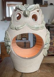 Gufo in terracotta smaltata