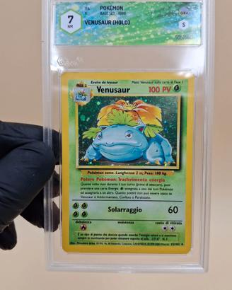 Pokémon Venusaur Holo 15/102 Base Set GRAAD 7 NM
