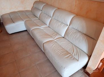 Divano in vera pelle bianco 