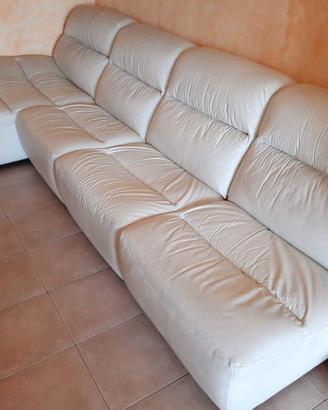 Divano in vera pelle bianco 