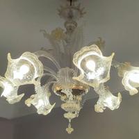 Lampadario in vetro di Murano 6 luci – anni ’90
