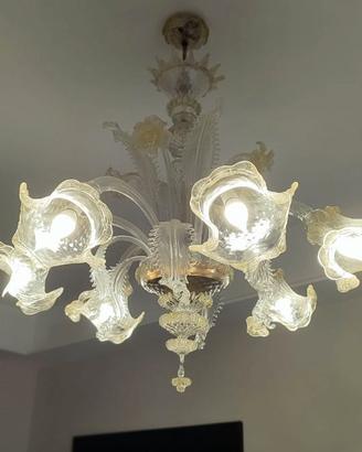 Lampadario in vetro di Murano 6 luci – anni ’90