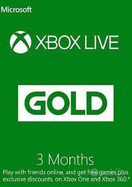 3 mesi xbox live gold gift card