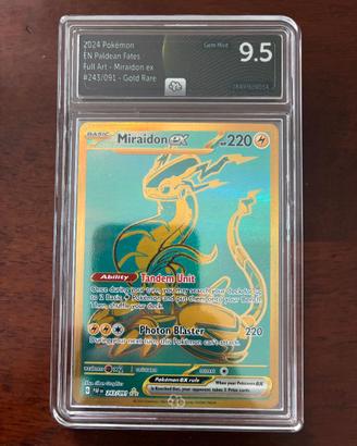 Carta gradata Pokemon Miraidon EX #243 MINT 9.5 EN