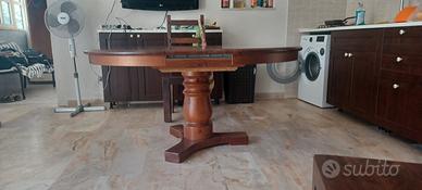 tavolo tondo allungabile  in legno massello