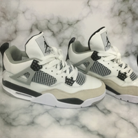 Nike Air Jordan 4 Bianco Nero Taglia 42 Nuovo