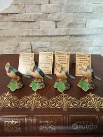 4 uccellini in porcellana Capodimonte