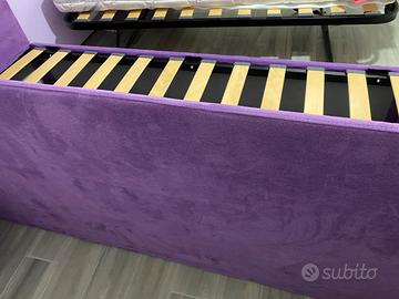 Letto Giove viola con testata ad angolo