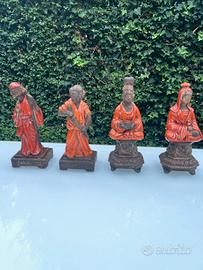 4 statue in ceramica Ugo Zaccagnini