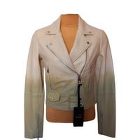 Chiodo in vera pelle nuovo con cartellino di Pinko