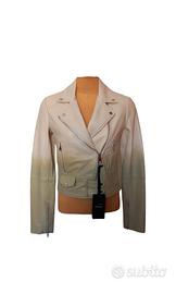 Chiodo in vera pelle nuovo con cartellino di Pinko