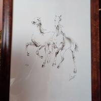 Litografia di Salvietti cn cornice in radica