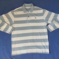 Polo Lacoste Vintage Azzurra Righe Tg 4 M Peru