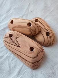 Set di 3 prese da arrampicata in legno d'ulivo