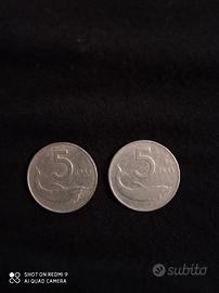 Monete 5 lire 1953-1954