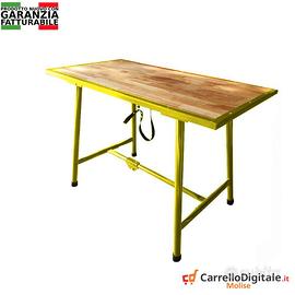 Tavolo lavoro pieghevole legno e acciaio Giallo