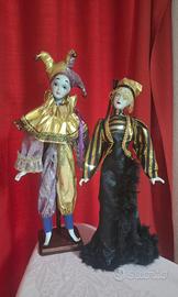 bambole in porcellana stile pierrot 