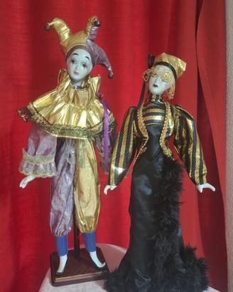 bambole in porcellana stile pierrot 