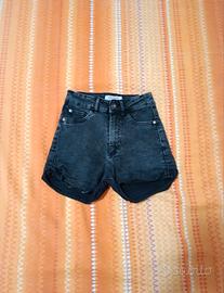 Shorts in jeans nero Terranova a vita alta