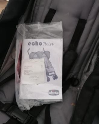 Chicco Echo Twin Passeggino Gemellare, Nero 