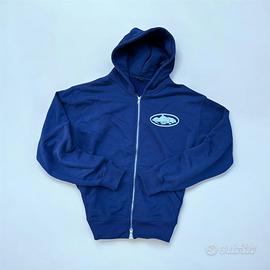 Felpa blu navt-Corteiz- zip-up hoodie