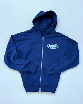 Felpa blu navt-Corteiz- zip-up hoodie