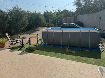 Piscina Bestway 412×201×122cm grigio scuro