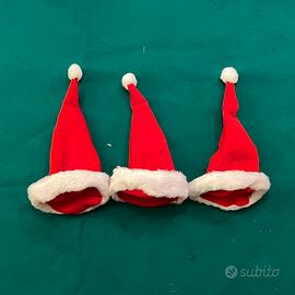 SET 3 CAPPELLINI NATALIZI SEGNAPOSTO/PORTAOGGETTI