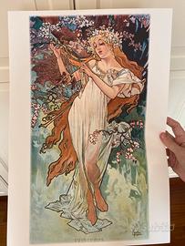 Poster stampa Mucha primavera liberty Art Nouveau