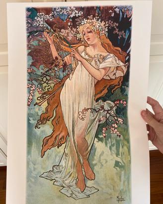 Poster stampa Mucha primavera liberty Art Nouveau