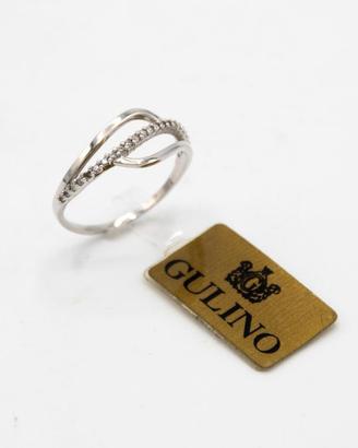 ANELLO ORO BIANCO 18KT ZIRCONI BIANCHI a.670