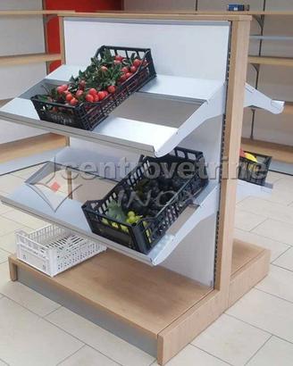 Scaffale gondola frutta e verdura in legno da 100