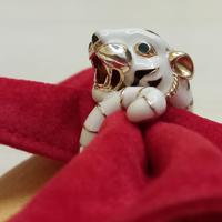 anello tigre in argento 925 placcato oro 18 Kt 