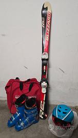 Sci bimbo + attacchi + scarponi + casco + maschera