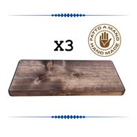 SET 3 MENSOLE DA PARETE IN LEGNO REALIZZATE A MANO