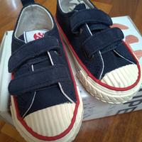 Scarpe Superga blu con velcro, numero 22, NUOVE