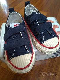 Scarpe Superga blu con velcro, numero 22, NUOVE