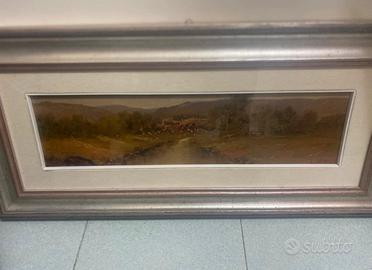 Quadro paesaggistico con cornice stile classico