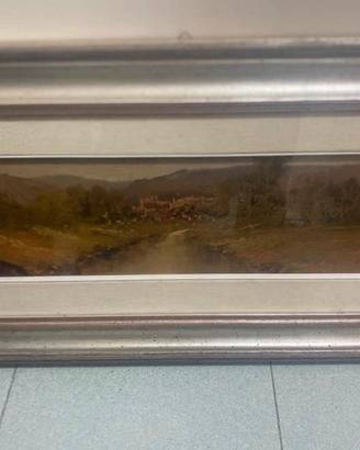 Quadro paesaggistico con cornice stile classico